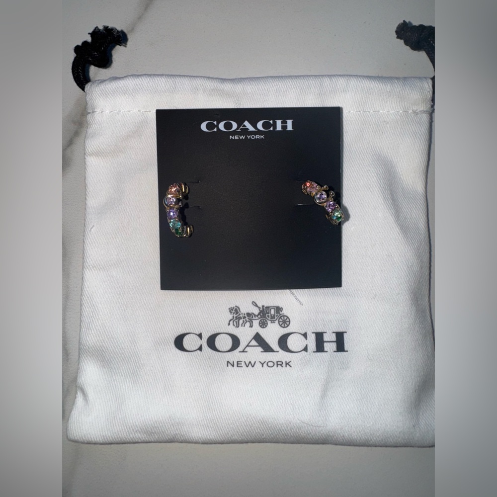 Coach Gold Earrings Multicolor NWT+Dustie